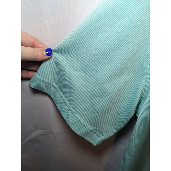 Callaway Mens Size Medium Blue Pin Stripped Opti Dry Short Sleeve Polo Golf - Picture 3 of 12